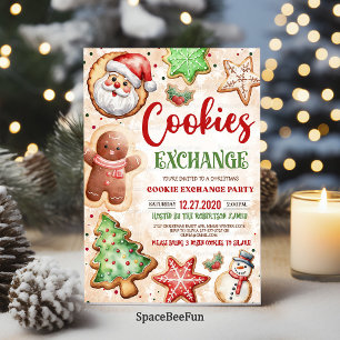 Invitación de intercambio de cookies de los navida