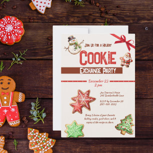 Invitación de intercambio de cookies de navidades