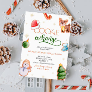Invitación de intercambio de cookies de vacaciones