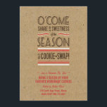 Invitación de intercambio de cookies de vacaciones<br><div class="desc">Esta astuta invitación de Cookie Exchange dice "O'Come Share in all the Sweetness of the Season" (Comparte en toda la dulzura de la temporada). Diseñado en un tema artesanal de papel marrón, blanco y rojo con una serie de etiquetas coordinadoras y estacionario. Vea el correo y las etiquetas de intercambio...</div>