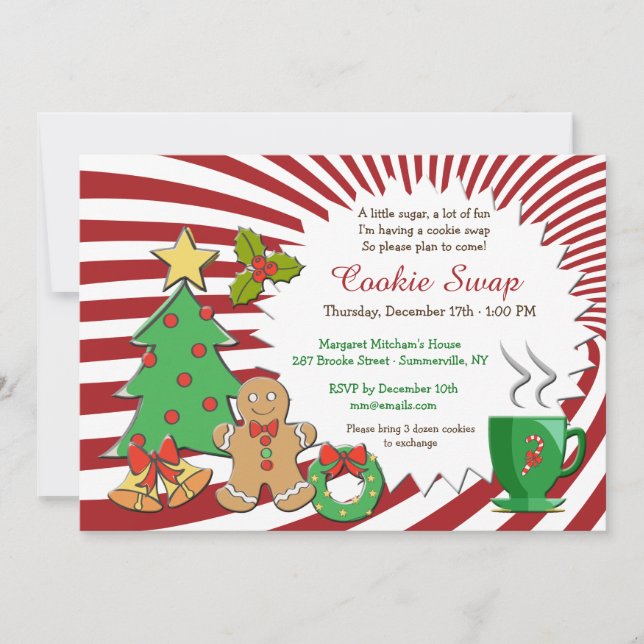 Invitación de intercambio de galletas (Anverso)