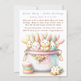 Invitación de Intercambio de Galletas de Conejo Pa
