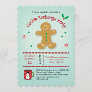 Invitación de intercambio de galletas de gingerbra