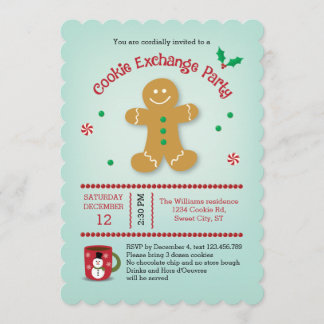 Invitación de intercambio de galletas de gingerbra