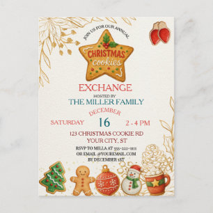 Invitación de intercambio de galletas de Navidad –