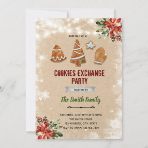 invitación de intercambio de galletas de Navidad