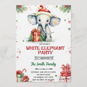 Invitación de intercambio de regalos de elefante b