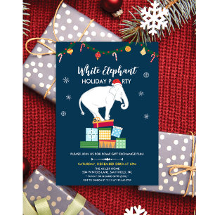 Invitación de intercambio de regalos de elefante b