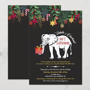 Invitación de intercambio de regalos de elefante b