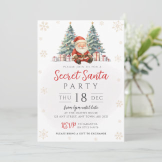Invitación de Intercambio de Regalos de Santa Secr