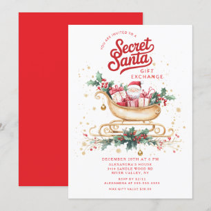 Invitación de Intercambio de Regalos de Santa Secr