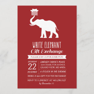 Invitación de intercambio de regalos para elefante