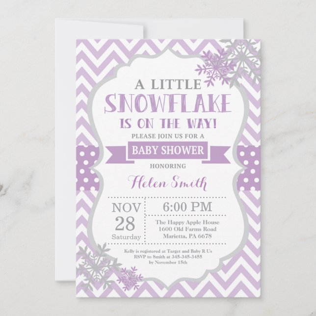 Invitación de invierno a Baby Shower Accidente de  (Anverso)