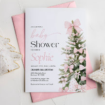 Invitación de invierno a Baby Shower, Bow Baby Sho