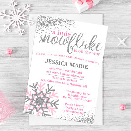 Invitación de invierno a Baby Shower - Copo de nie