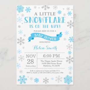 Invitación de invierno a Baby Shower Copo de nieve