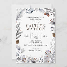 Invitación de invierno a Baby Shower, género neutr