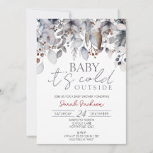 Invitación de invierno a Baby Shower, hace frío af