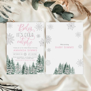 Invitación de invierno a Baby Shower hace frío afu