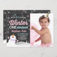 Invitación de invierno a cumpleaños de ONEderland
