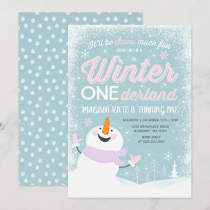 Invitación de invierno a cumpleaños de ONEderland