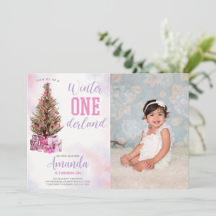 Invitación de invierno a cumpleaños de Onederland