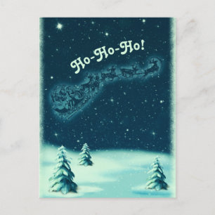 Invitación de invierno a Sleigh de Navidad vintage