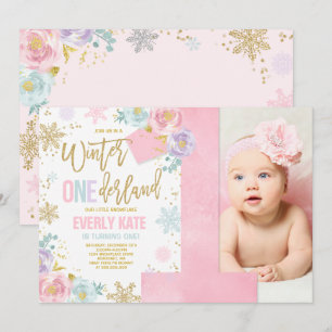 Invitación de invierno a un cumpleaños en un país