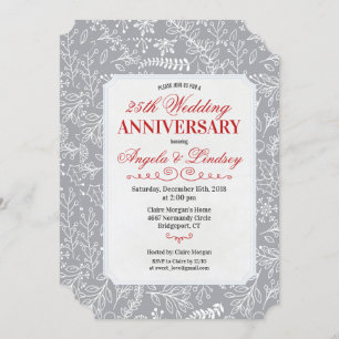 Invitación de invierno al aniversario del boda