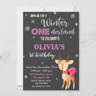 Invitación de invierno al cumpleaños terrestre Dee