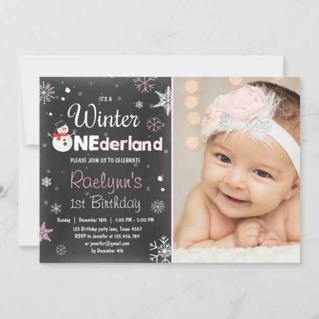 Invitación de invierno al nevado Pink (Anverso)