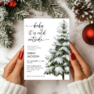 Invitación de invierno Baby Shower, bebé, hace frí