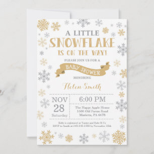 Invitación de invierno Baby Shower copo de nieve d