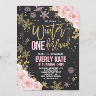 Invitación de invierno de cumpleaños de ONEderland