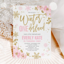 Invitación de invierno de cumpleaños de ONEderland