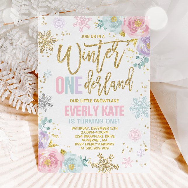 Invitación de invierno de cumpleaños de ONEderland (Subido por el creador)