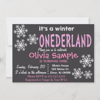 Invitación de invierno de ONEderland. Pizarra.