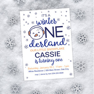 Invitación de invierno de Snowman en ONEderland