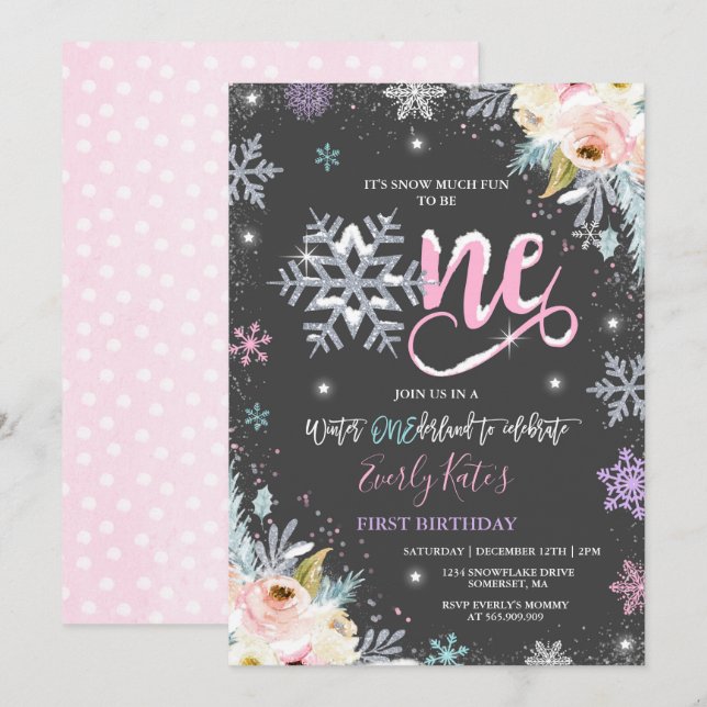 Invitación de invierno de un país al cumpleaños co (Anverso / Reverso)
