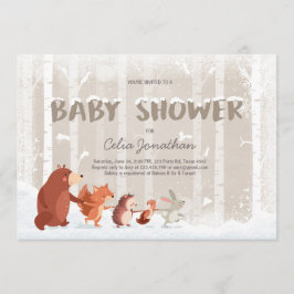 Invitación de invierno de Woodland Baby Shower Cop