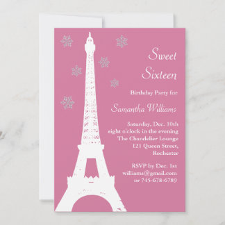 Invitación de invierno en París al cumpleaños