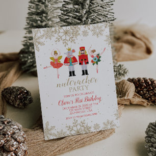 Invitación de invierno nutcracker al cumpleaños ro