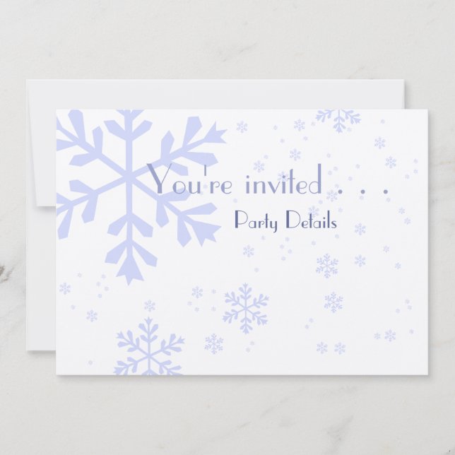 Invitación de invierno plateado y azul (Anverso)