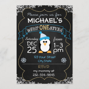 Invitación de invierno por cumpleaños a Onederland