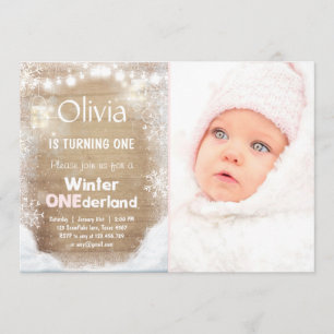 Invitación de invierno por el cumpleaños de Oneder