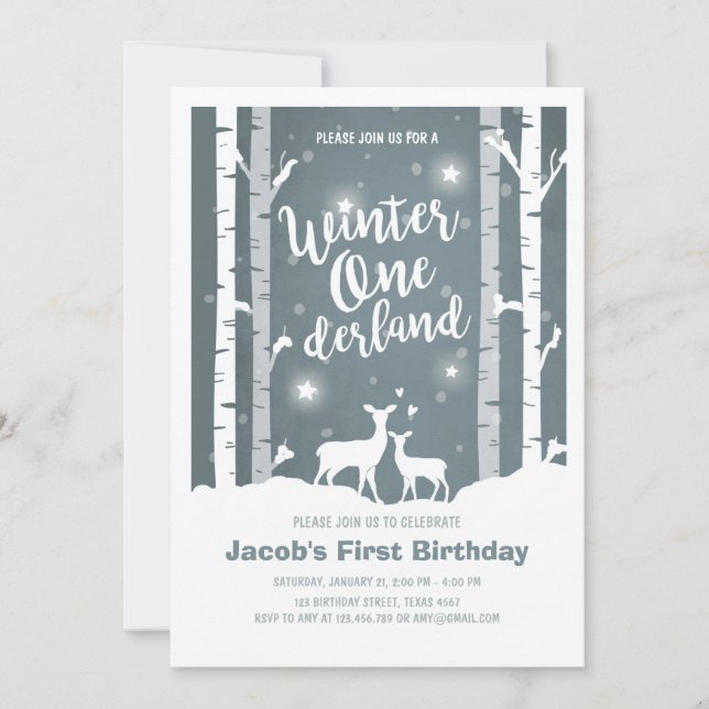 Invitación de invierno por el cumpleaños de Oneder (Anverso)