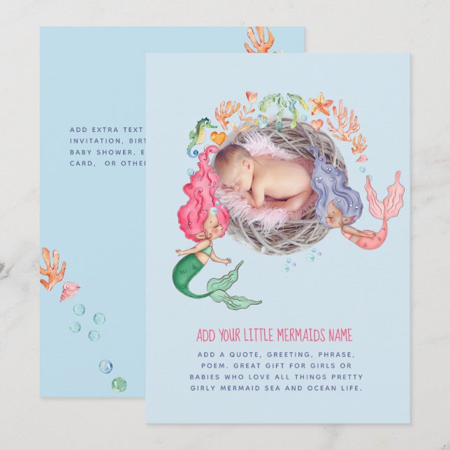 Invitación de invitación a FOTO personalizada de M (Anverso / Reverso)