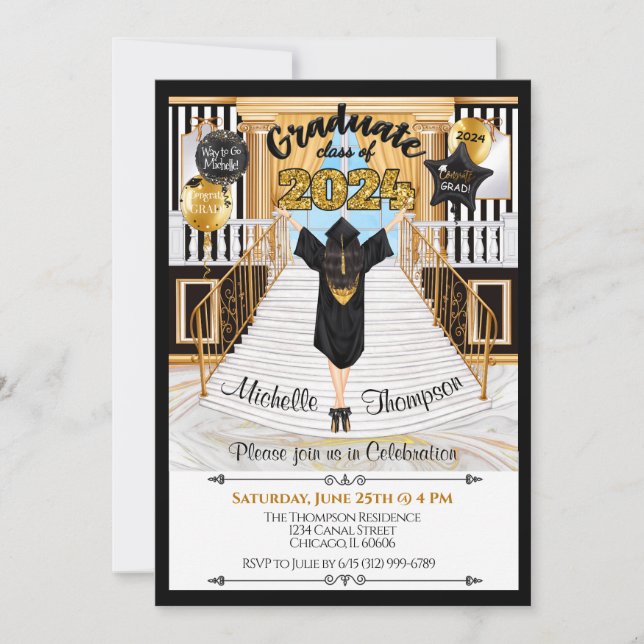 Invitación de invitación a graduación (Anverso)