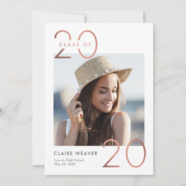 Invitación de invitación a graduación de año de ma (Anverso)