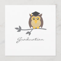 Invitación de invitación a graduación de búho